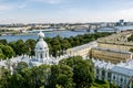 View from the belfry of the Smolny Cathedral in St. Petersburg Royalty Free Stock Photo