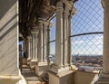 View from the belfry of St. Mark`s campanile to skyline of Venice