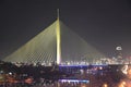 View of Belgrade and the bridge on Ada from Ada mall shopping center Royalty Free Stock Photo