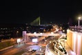 View of Belgrade and the bridge on Ada from Ada mall shopping center Royalty Free Stock Photo