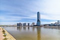 View at Belgrade Waterfront buildings at Sava river.