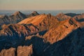 View of Belianske Tatras from Hincova veza peak during autumn in High Tatras mountains Royalty Free Stock Photo