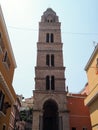 The famous bell tower of the Cathedral of Gaeta in Italy Royalty Free Stock Photo