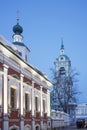 View of the Bell Tower of the Church of the Beheading of John the Baptist near Bor in Moscow on Pyatnitskaya Street Royalty Free Stock Photo