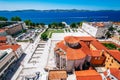 View from the bell tower of the church of St. Anastasia on Church of St. Donat and Forum in Zadar, Croatia Royalty Free Stock Photo