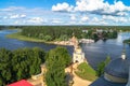 View from the bell tower of the Epiphany Cathedral in the direction of the dam and Svetlitskaya gate tower. Royalty Free Stock Photo