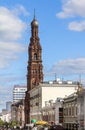 Bell tower of Epiphany Cathedral in Kazan Royalty Free Stock Photo