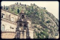 Bell tower and fortress above Kotor Royalty Free Stock Photo