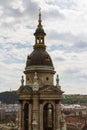 View of the bell tower of St. Stephen`s Basilica in Budapest. Hungary Royalty Free Stock Photo