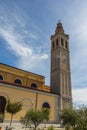 View of the bell tower of the St Stephen`s Catholic Cathedral in Shkoder. Albania Royalty Free Stock Photo