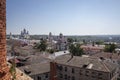 View from the bell tower to the central part of the old merchant town, house and church