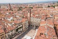 View from the bell tower Torre Dei Lamberti in Verona Royalty Free Stock Photo