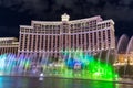 View of Bellagio hotels and casino at night with fountain's show, LAS VEGAS, USA Royalty Free Stock Photo