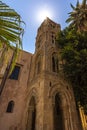 View from Bellini Square, the Church of Santa Maria dell\'Ammiraglio known as the Martorana Church Royalty Free Stock Photo