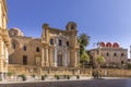 View from Bellini Square, the Church of Santa Maria dell\'Ammiraglio known as the Martorana Church Royalty Free Stock Photo