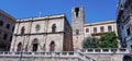 View from Bellini Square, the Church of Santa Maria dell'Ammiraglio known as the Martorana Church, the Church of San Royalty Free Stock Photo