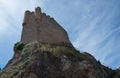 View from below of the castle tower at Frias on a summer day.Burgos, Merindades, Spain,