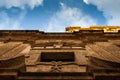 A view from below of Cathedral frontage Royalty Free Stock Photo