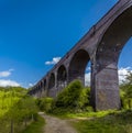 A view below the Conisbrough Viaduct in Conisbrough, Yorkshire, UK