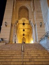 Low angle view of the entrance to a marble mosque in Constantin. Algeria Royalty Free Stock Photo