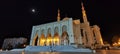 Panoramic view of a Mosque at night in Constantine. Algeria Royalty Free Stock Photo