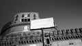 View from below of the fortress of Castel Sant`Angelo