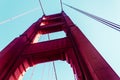 View from below of Golden Gate Bridge in San Francisco, California Royalty Free Stock Photo