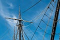View From Below of Mast of Vintage Tall Ship