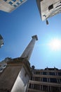 View from below of Monument, London, UK