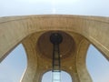 View from below of the monument to the revolution in mexico df