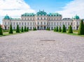 View with Belvedere Palace (Schloss Belvedere) built in Baroque architectural style and located in Vienna, Austria Royalty Free Stock Photo