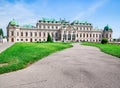 View with Belvedere Palace (Schloss Belvedere) built in Baroque architectural style and located in Vienna, Austria Royalty Free Stock Photo