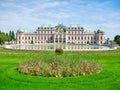 View with Belvedere Palace (Schloss Belvedere) built in Baroque architectural style and located in Vienna, Austria Royalty Free Stock Photo