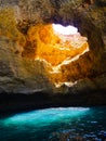 View of the Benagil Cave in Algarve, Portugal