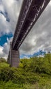 A view beneath the girder section of the Conisbrough Viaduct at Conisbrough, Yorkshire, UK