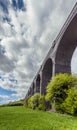 A view beneath the north section of the Conisbrough Viaduct at Conisbrough, Yorkshire, UK