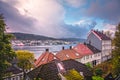 View of Bergen city in autumn Royalty Free Stock Photo