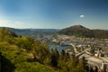 View on Bergen and harbor from the mountain floyen Royalty Free Stock Photo