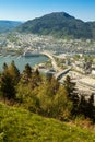 View on Bergen and harbor from the mountain floyen Royalty Free Stock Photo