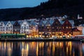 View of Bergen at night, Norway Royalty Free Stock Photo