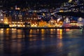 View of Bergen at night, Norway Royalty Free Stock Photo
