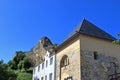 View from the Berkelpoort to the ruin in Valkenburg, Limburg, Netherlands Royalty Free Stock Photo