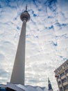 View of the Berlin TV Tower Fernsehturm Royalty Free Stock Photo