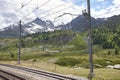 View of Bernina Lagalb train stop Royalty Free Stock Photo