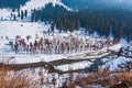 View of Betab Valley in winter season, near Pahalgam, Kashmir, India Royalty Free Stock Photo