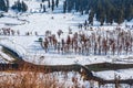 View of Betab Valley in winter season, near Pahalgam, Kashmir, India Royalty Free Stock Photo