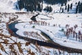 View of Betab Valley in winter season, near Pahalgam, Kashmir, India Royalty Free Stock Photo