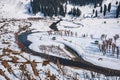 View of Betab Valley in winter season, near Pahalgam, Kashmir, India Royalty Free Stock Photo