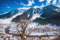 View of Betab Valley in winter season, near Pahalgam, Kashmir, India Royalty Free Stock Photo