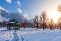 View of Betab Valley in winter season, near Pahalgam, Kashmir, India